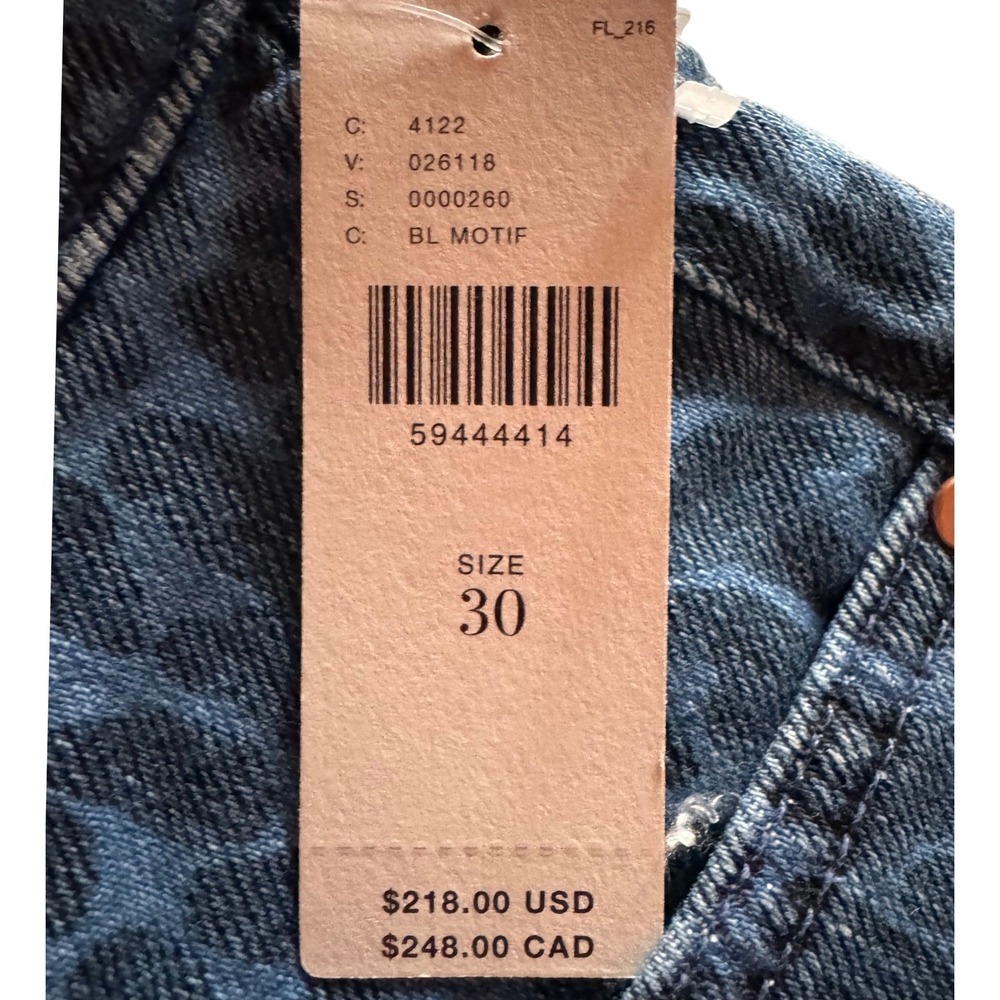 MOTHER Blue Leopard Print Straight Leg Jeans - Picture 13 of 16